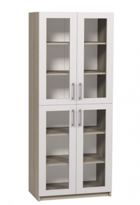 Шафа для предметних кабінетів з 4-ма скляними дверцятами та 6-ма полицями, 702х405х2115 мм, АНШАР ГРУП (7709)